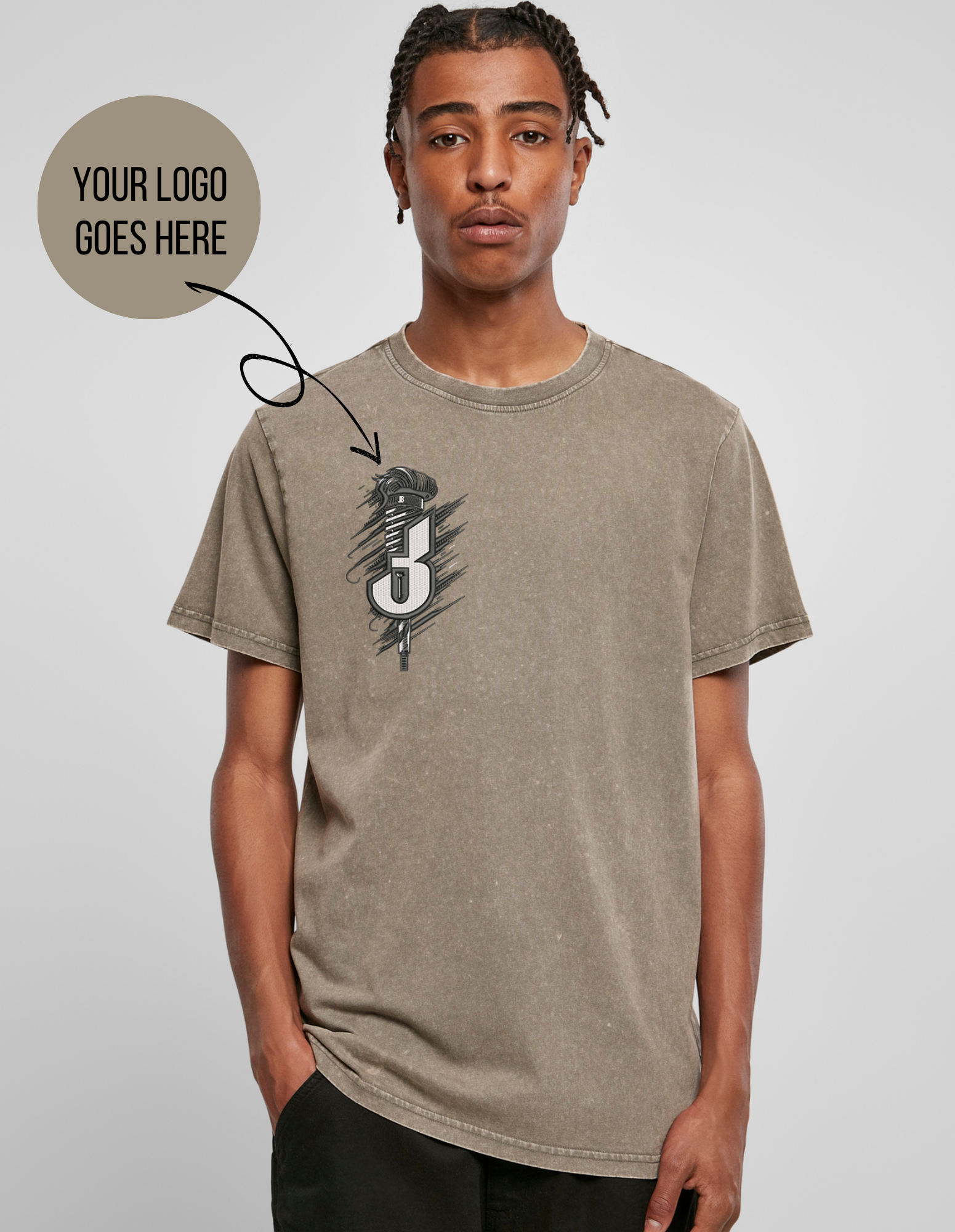 T-shirt in "acid washed" style with your logo