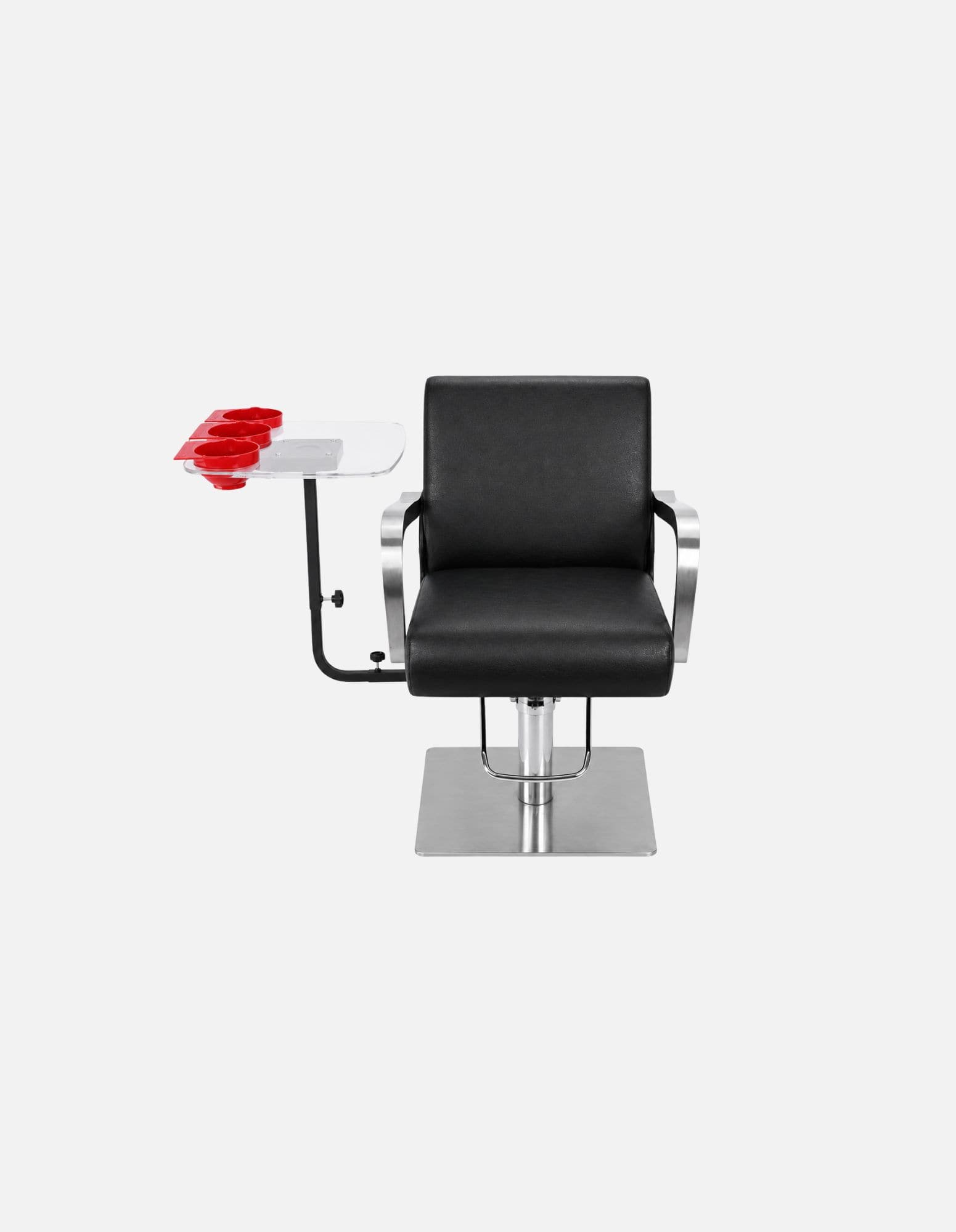 Transparent Rotating Tray for Barber & Salon Chairs – Floating Tray Shelf with Three Mixing Bowls