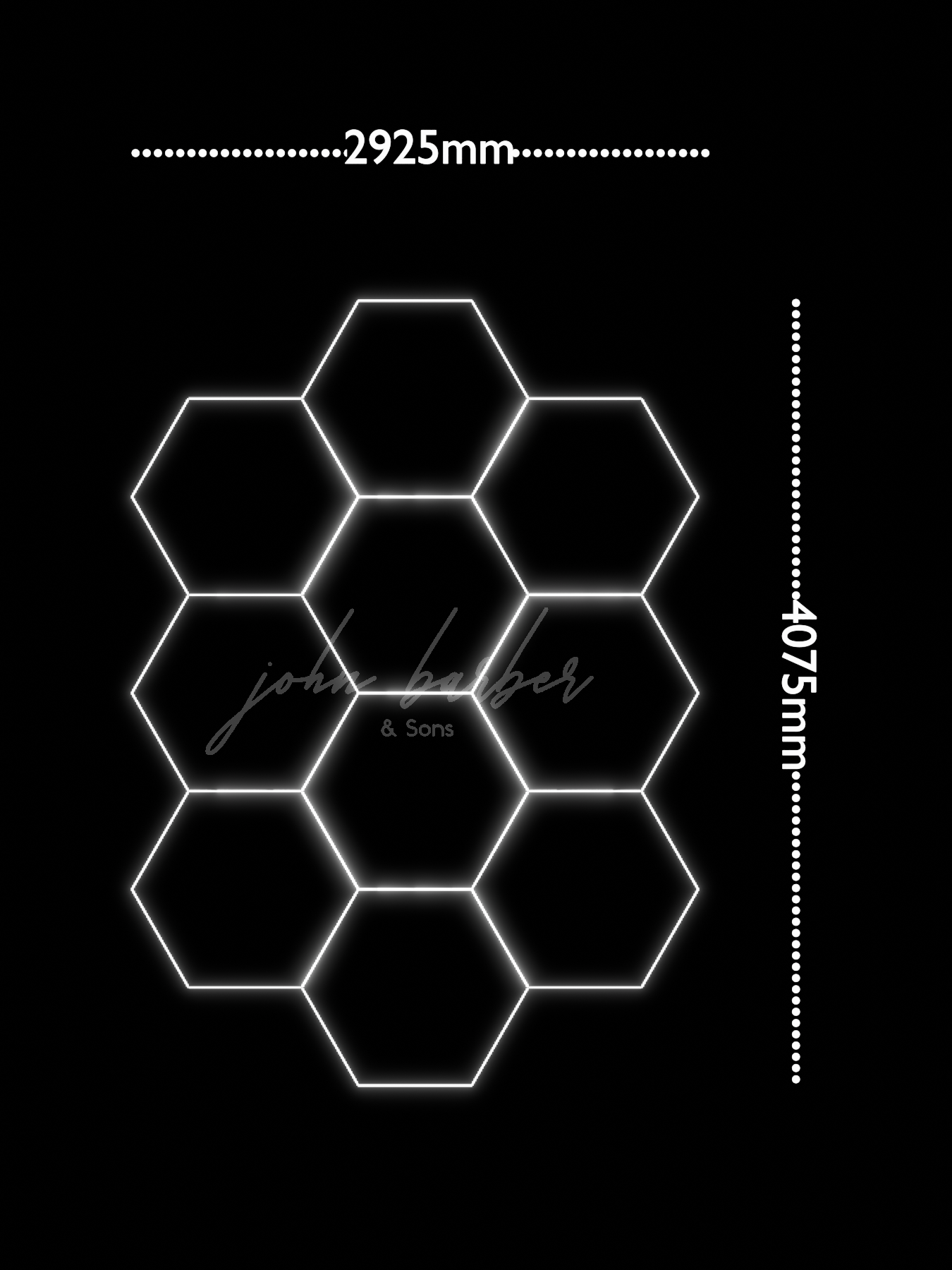 Hexagon LED Lichtsystem verschiedene Größen