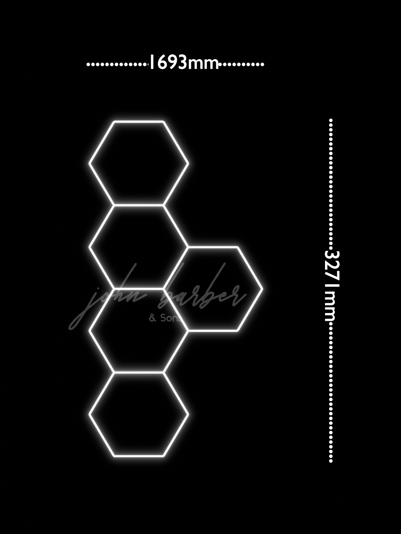 Ensemble de 5 lumières de performance DEL hexagonales GRID MULTI