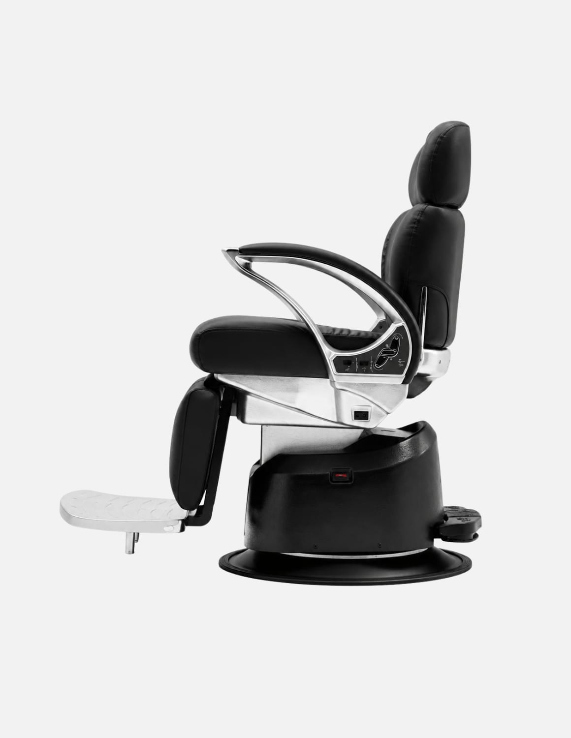 JBS e-Opus 1.0 Schwarz — Vollelektrischer Barberstuhl & Friseurstuhl mit elektrischer Höhenverstellung, elektrischer Neigung, elektrischer Beinstütze & Memory-Funktion | Premium-Stuhl für Barbershop, Friseursalon & Studio
