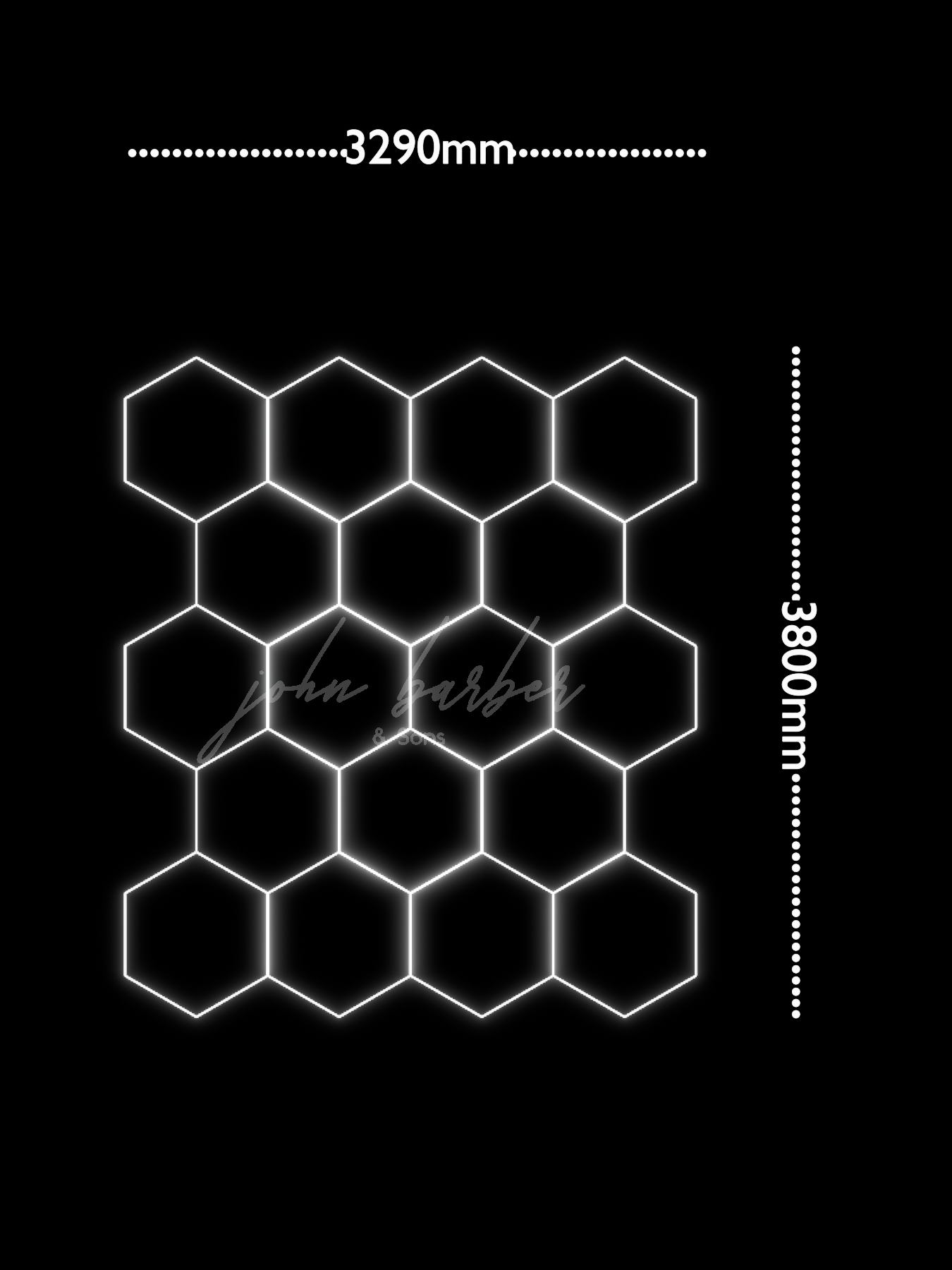 Hexagon LED Lichtsystem verschiedene Größen