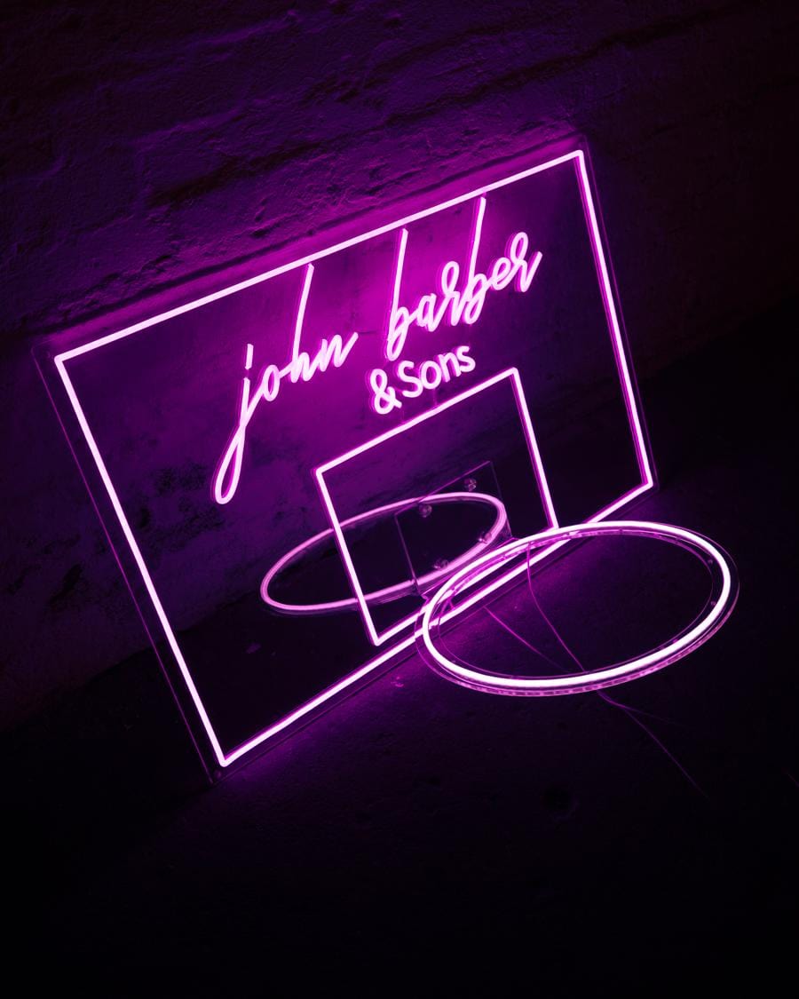 John Barber & Sons Neon Leuchtschild "Hoop" mit deinem Logo