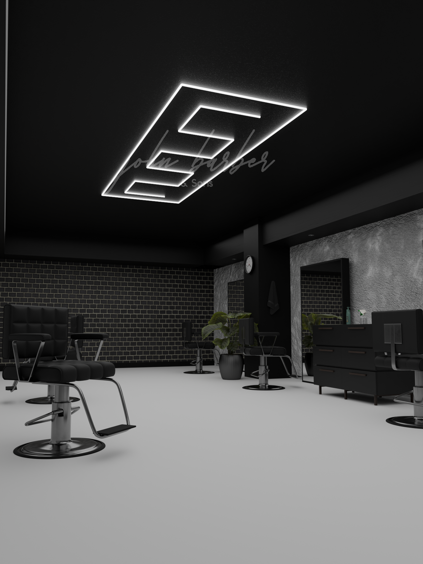 Barber shop & frizerski salon LED design lighting