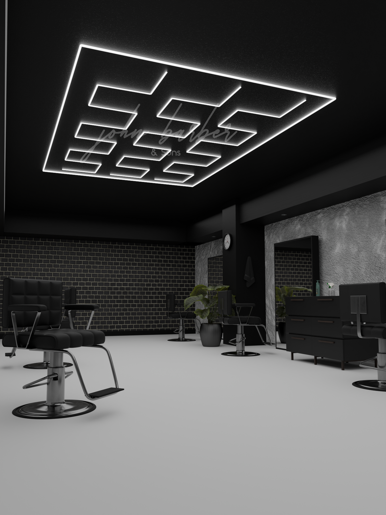 Barbershop & hairdressing salon LED design lighting