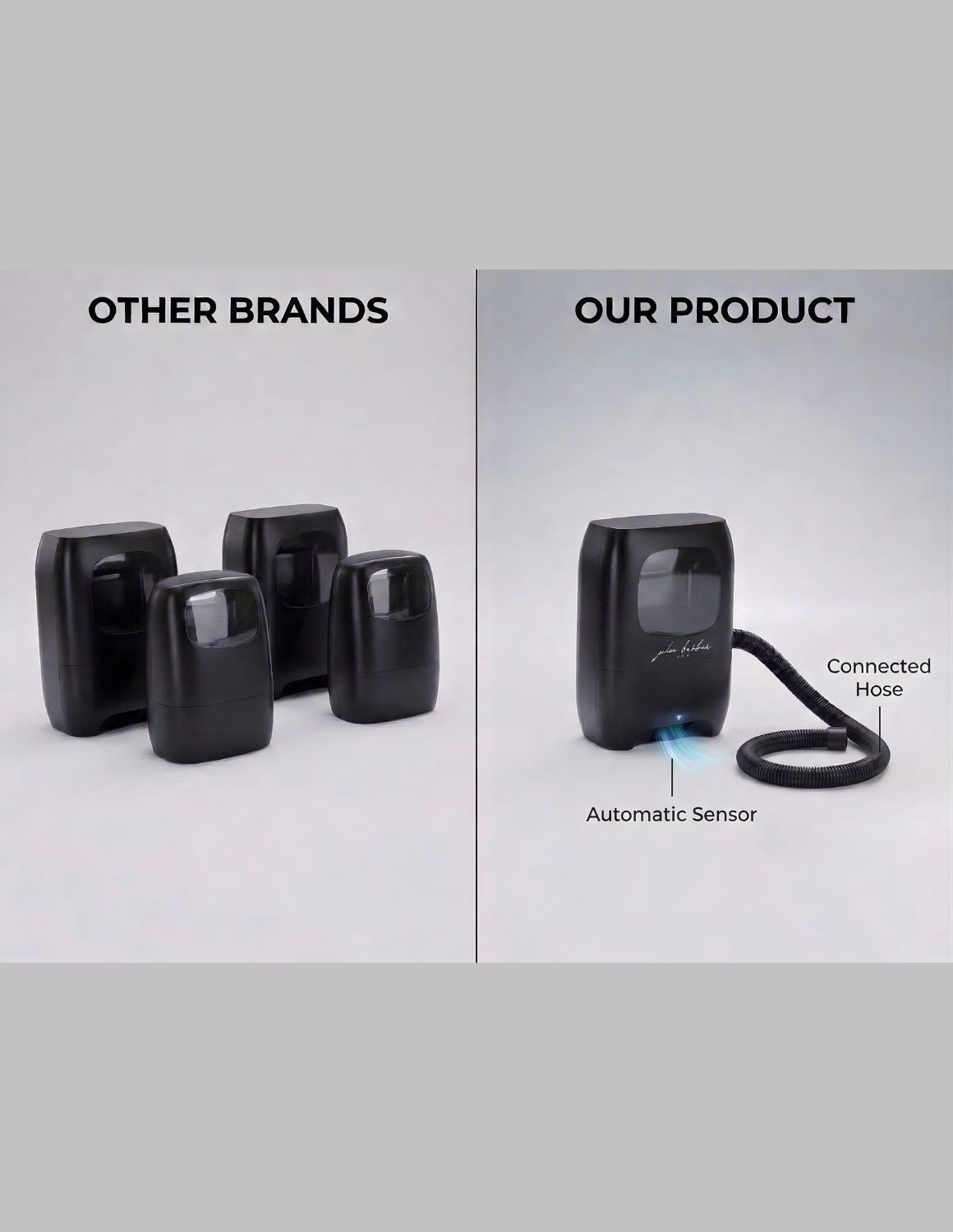 Studio Sweep 1.0 barber and salon vacuum cleaner with automatic sensor and extension hose, bagless with filter