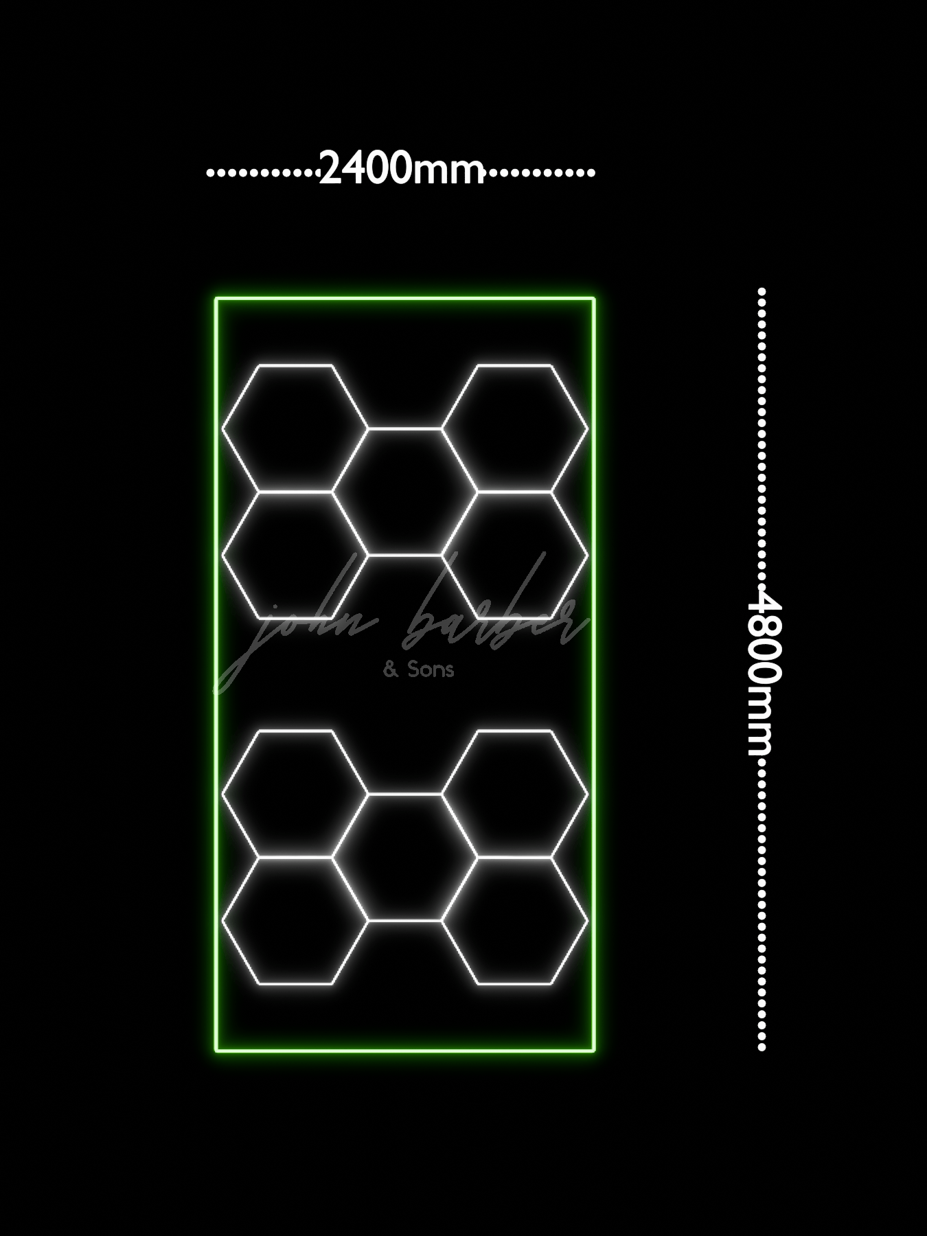 Prism Fusion Lichtsysteme 2.4m x 4.8 in Kaltweiß-Ton mit RGB-Rahmen