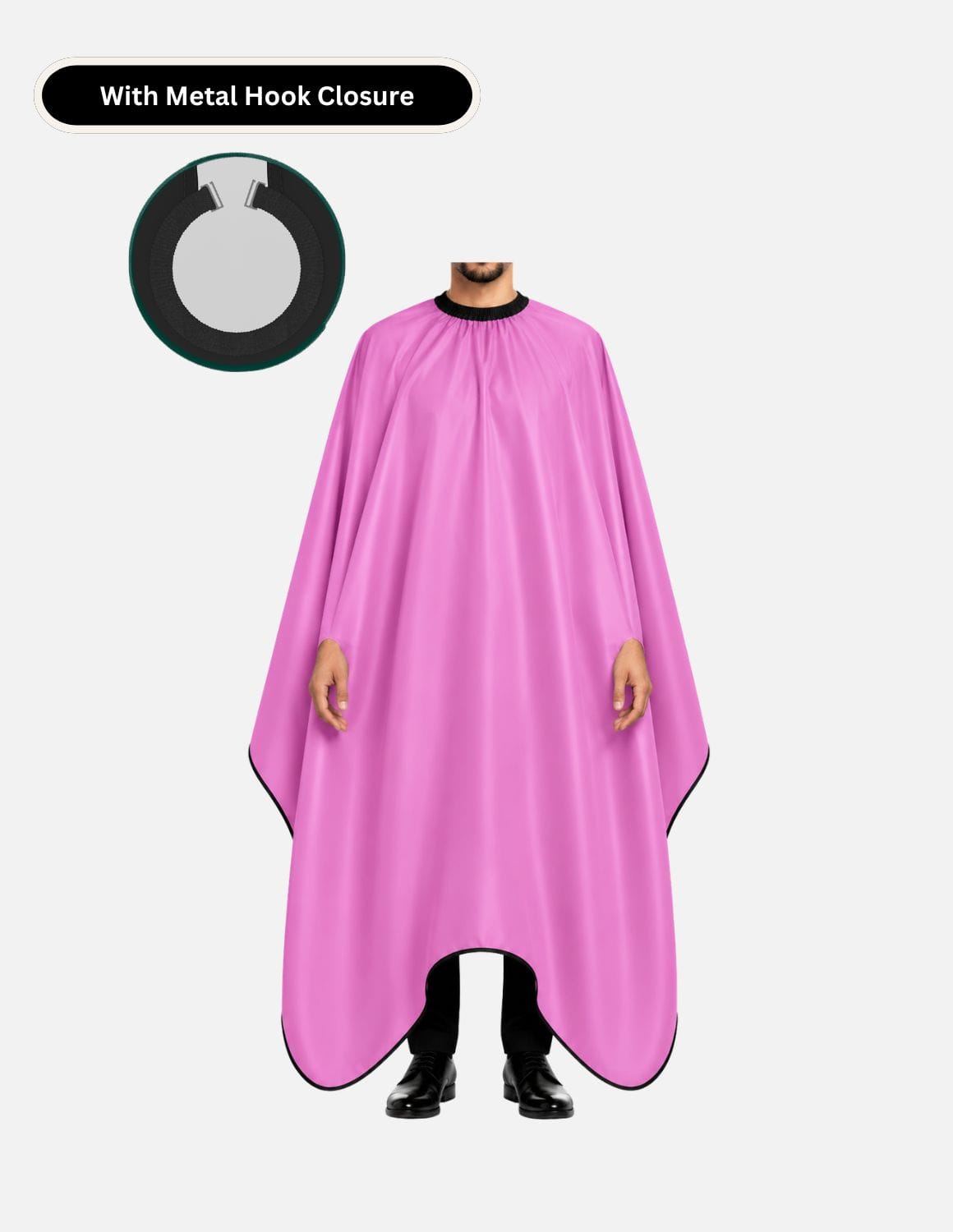 hands free cape with metal hook closure pink