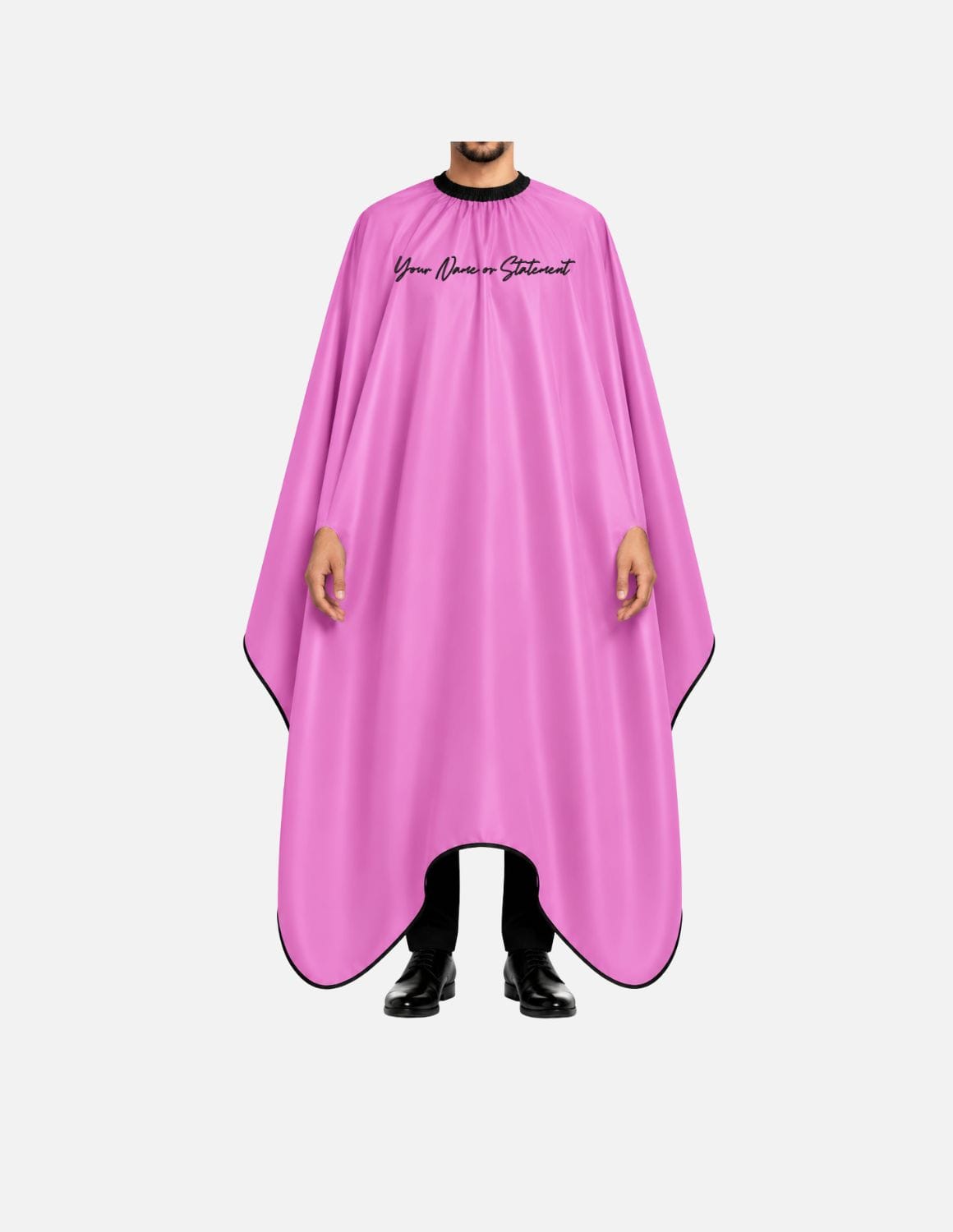 hands free cape with name logo pink
