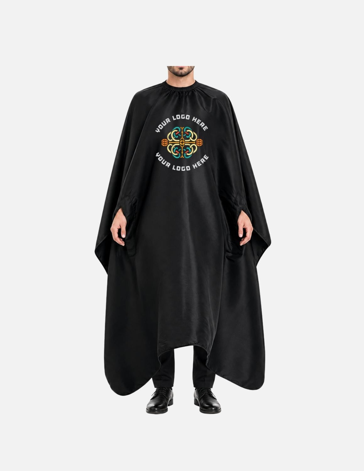 hands free cape with simple logo black