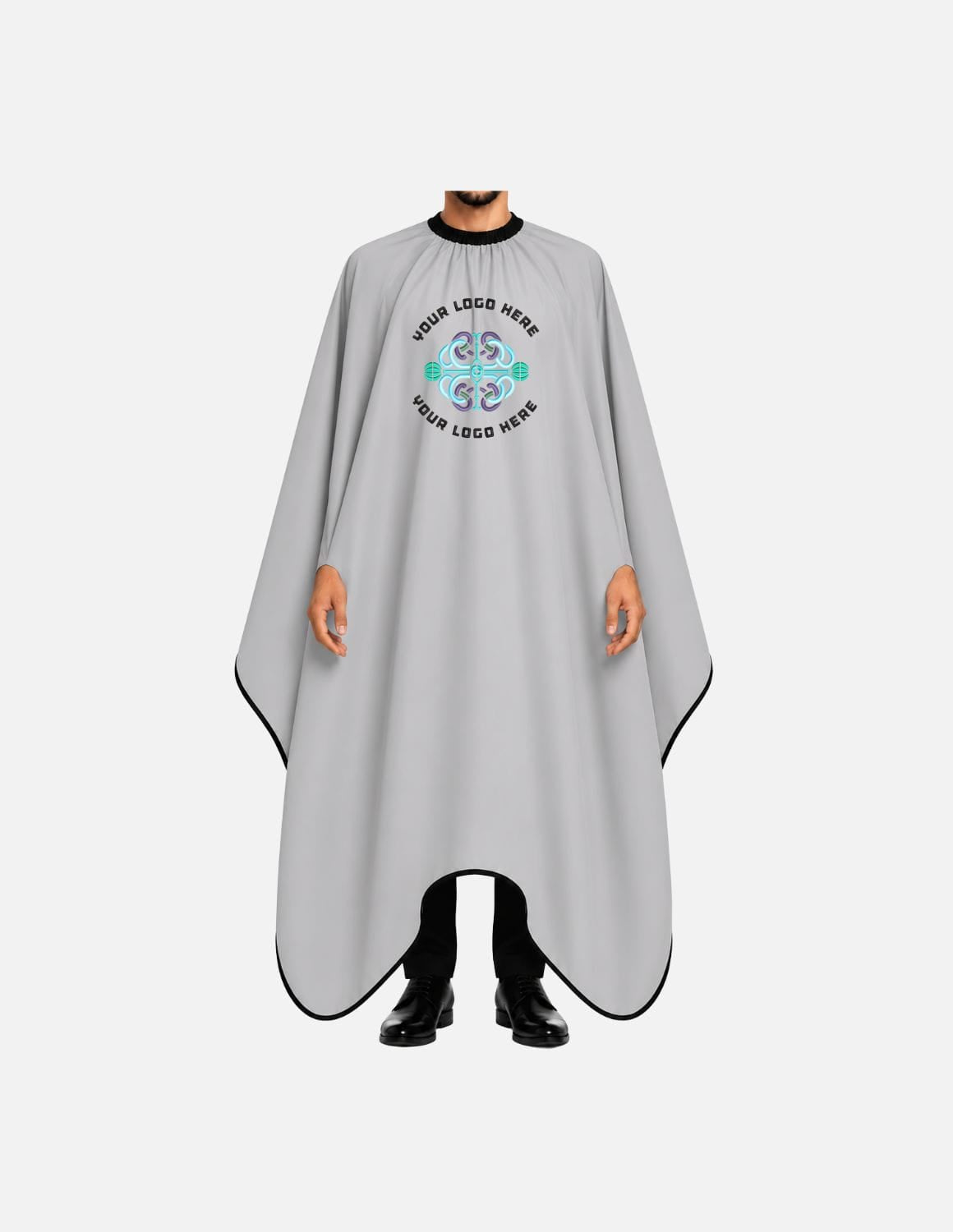hands free cape with simple logo grey