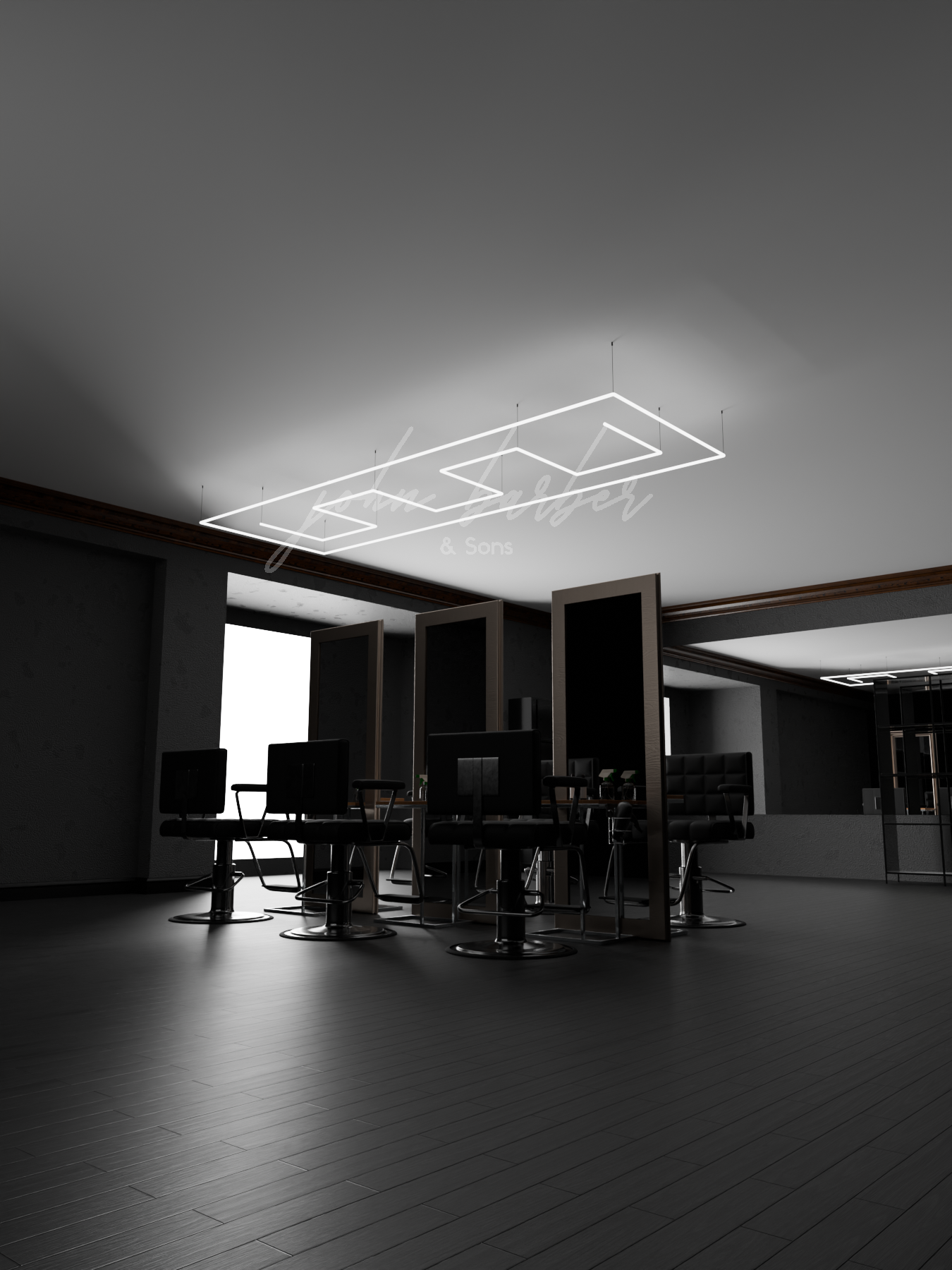 Barbershop & Friseursalon LED Design Beleuchtung