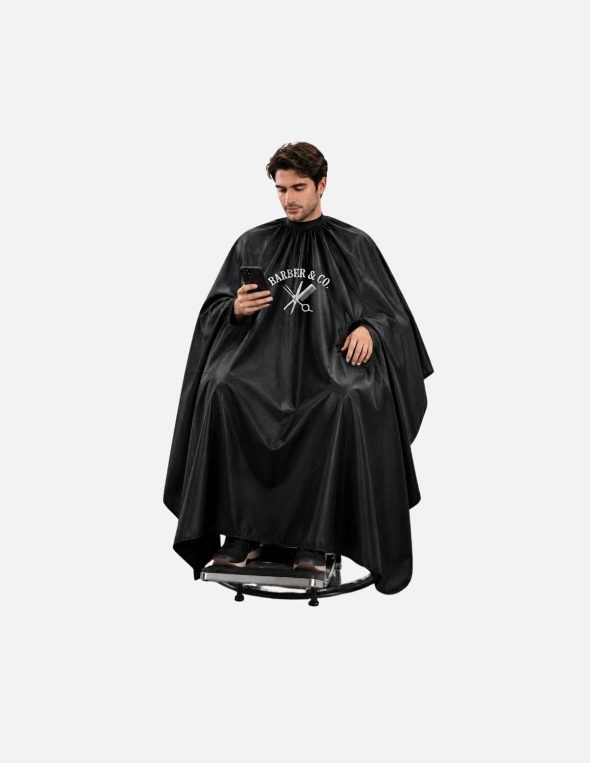 Handsfree barberscape met handopeningen — Geborduurd met jouw logo