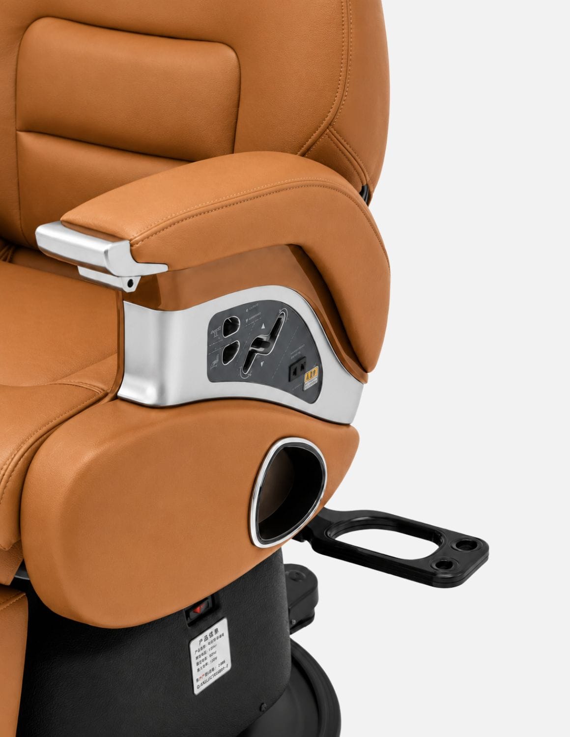 JBS e-Prestige 1.0 Camel — Fully Electric Barber Chair & Hairdressing Chair with Electric Height Adjustment, Electric Recline & Memory Function | Premium Chair for Barbershops, Hair Salons & Studios