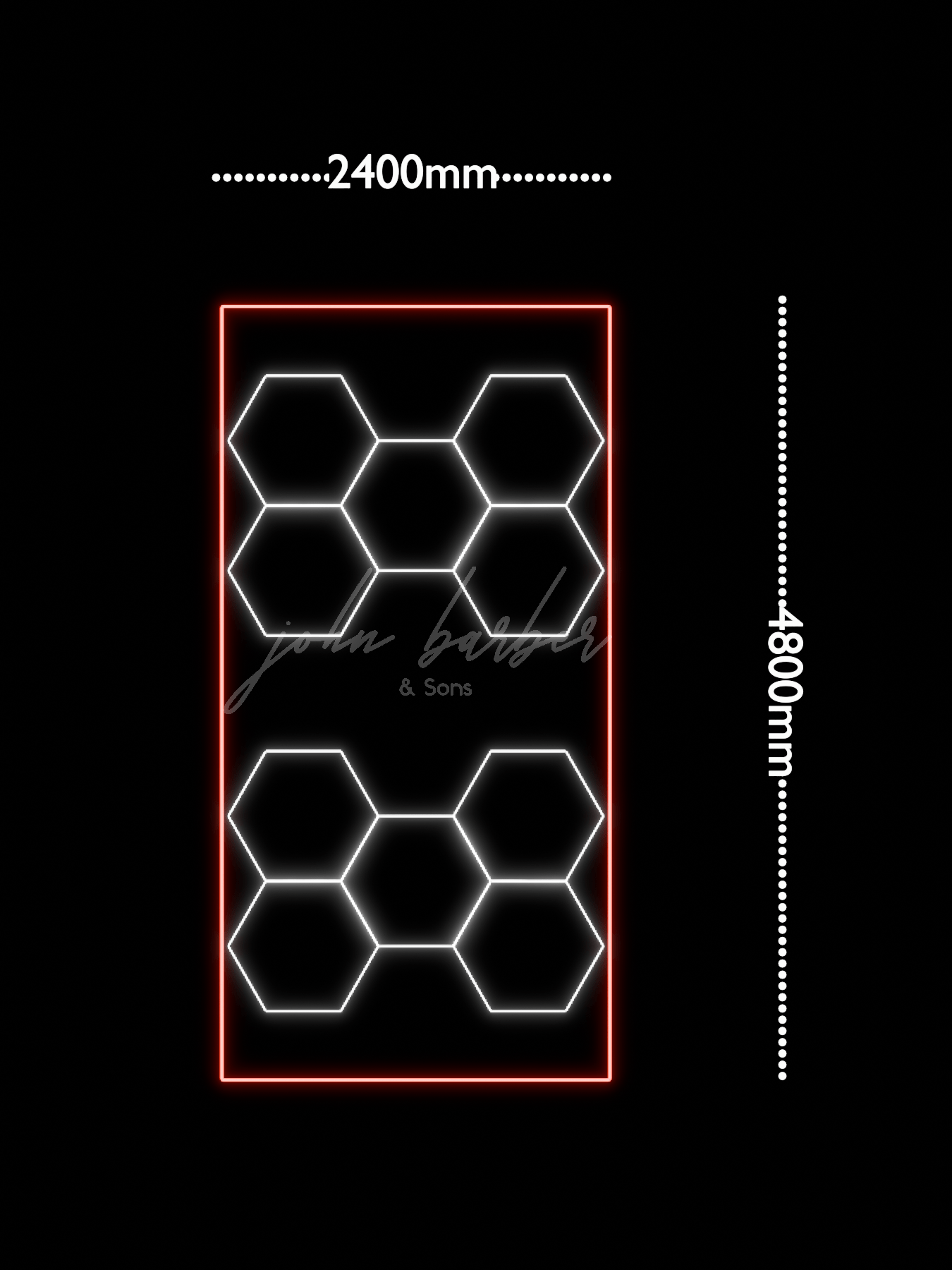 Prism Fusion Lichtsysteme 2.4m x 4.8 in Kaltweiß-Ton mit RGB-Rahmen