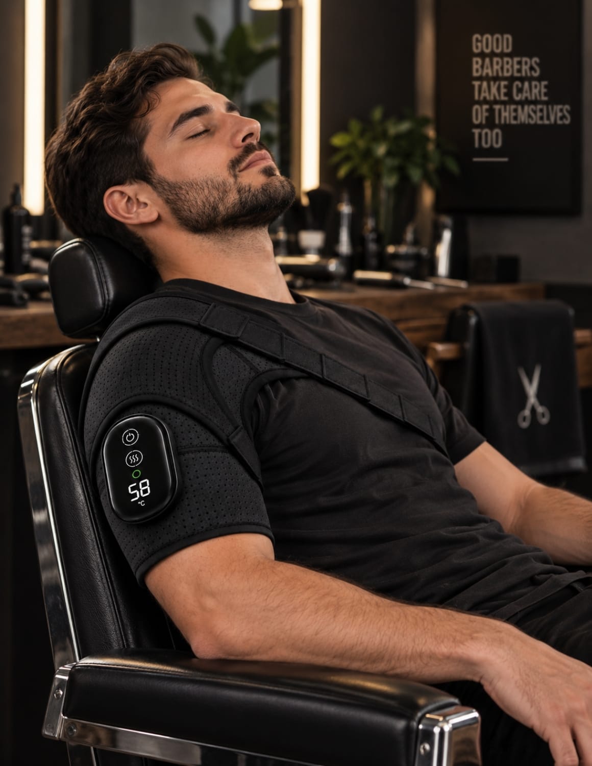 JBS Recovery — Ramenní masážní přístroj s vyhříváním pro barbery, kadeřníky a beauty profesionály
