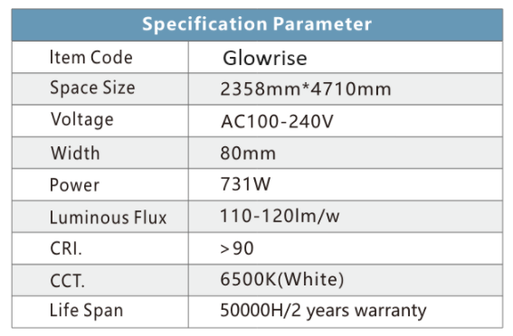 Σύστημα φωτισμού LED Glowrise 2.35m x 4.71m