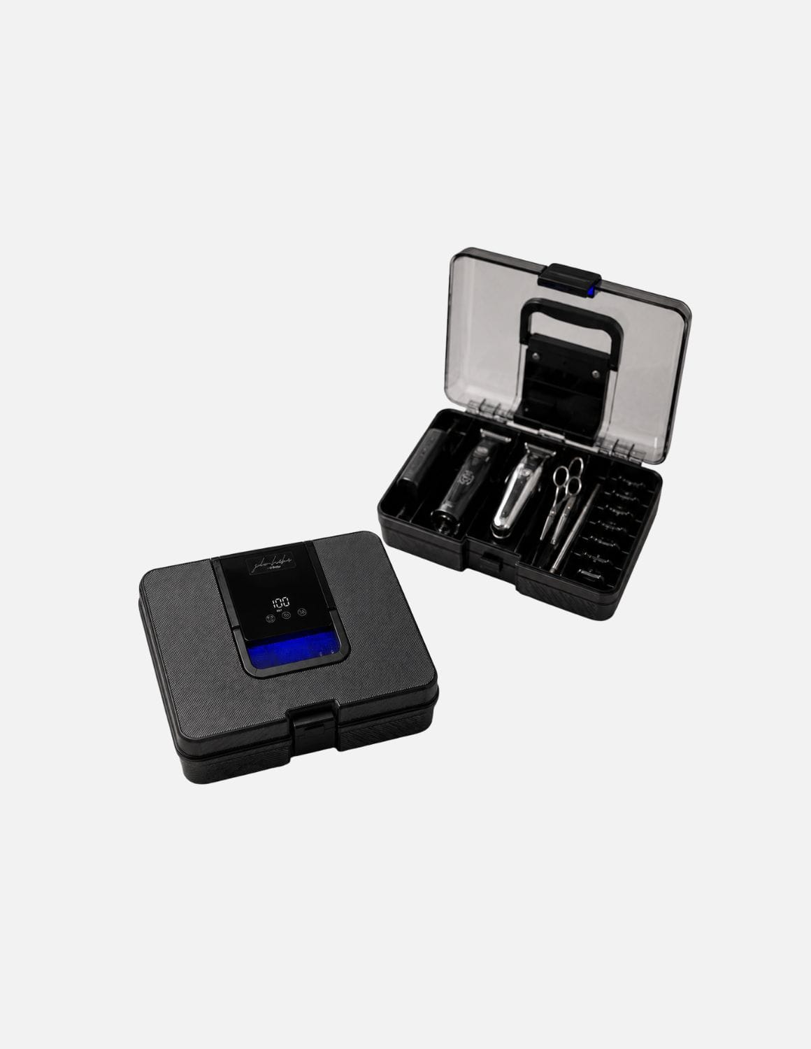 JBS UV ION Sanitizer Box ببطارية مدمجة — صندوق تعقيم للحلاقين ومصففي الشعر ومتخصصي التجميل | صندوق تعقيم بالأشعة فوق البنفسجية لماكينات الحلاقة، وماكينات قص الشعر، والمقصات والأدوات