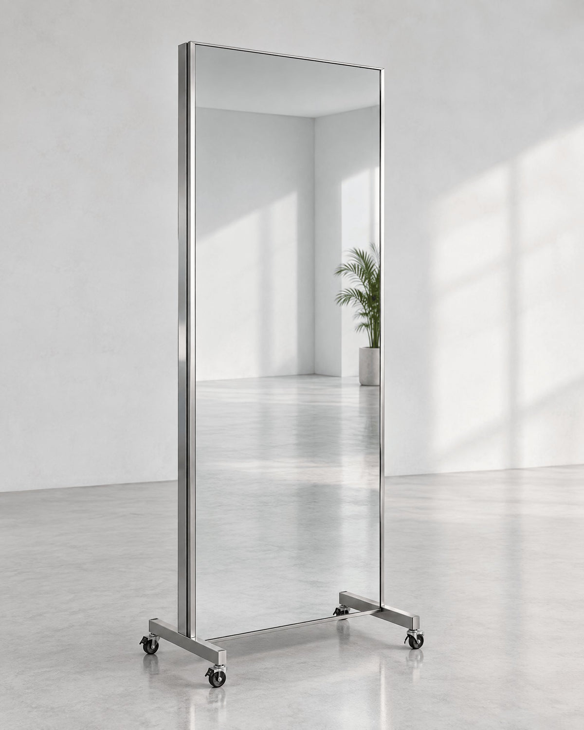 JBS Float mobile double-sided 200 by 80 cm salon mirror on casters