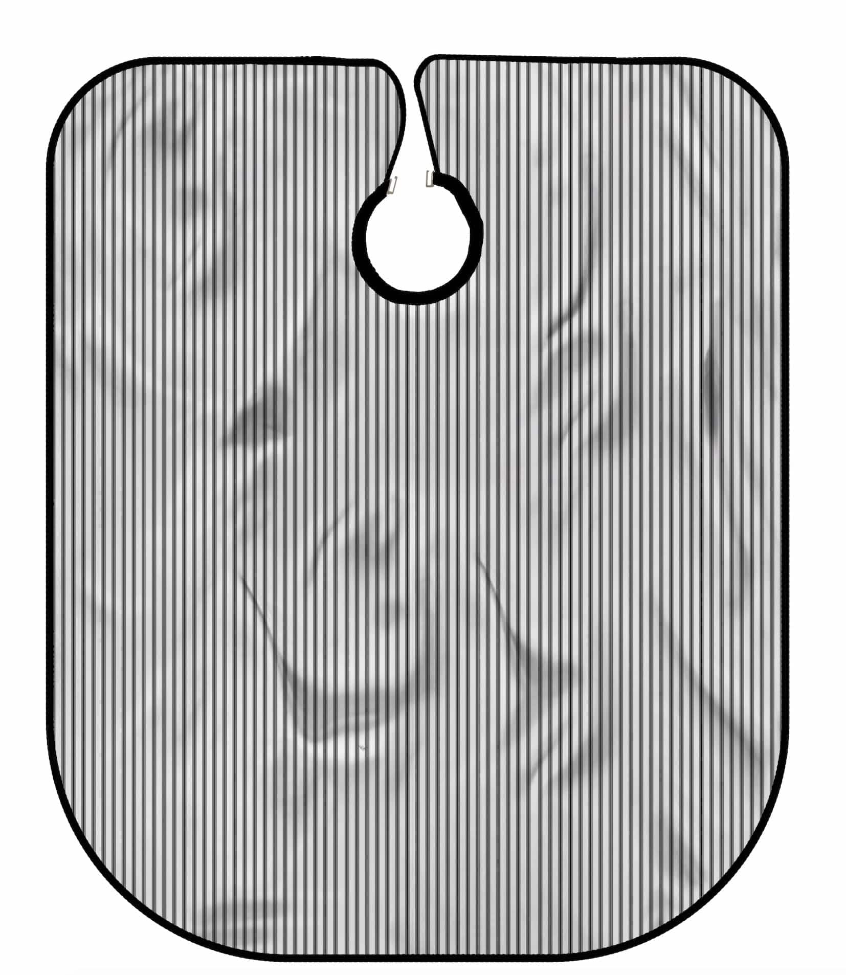 johnbarbersons 1 / Schwarz / Weiß gestreift / Silikonkragen mit Knöpfen Umhang  ohne Logo
