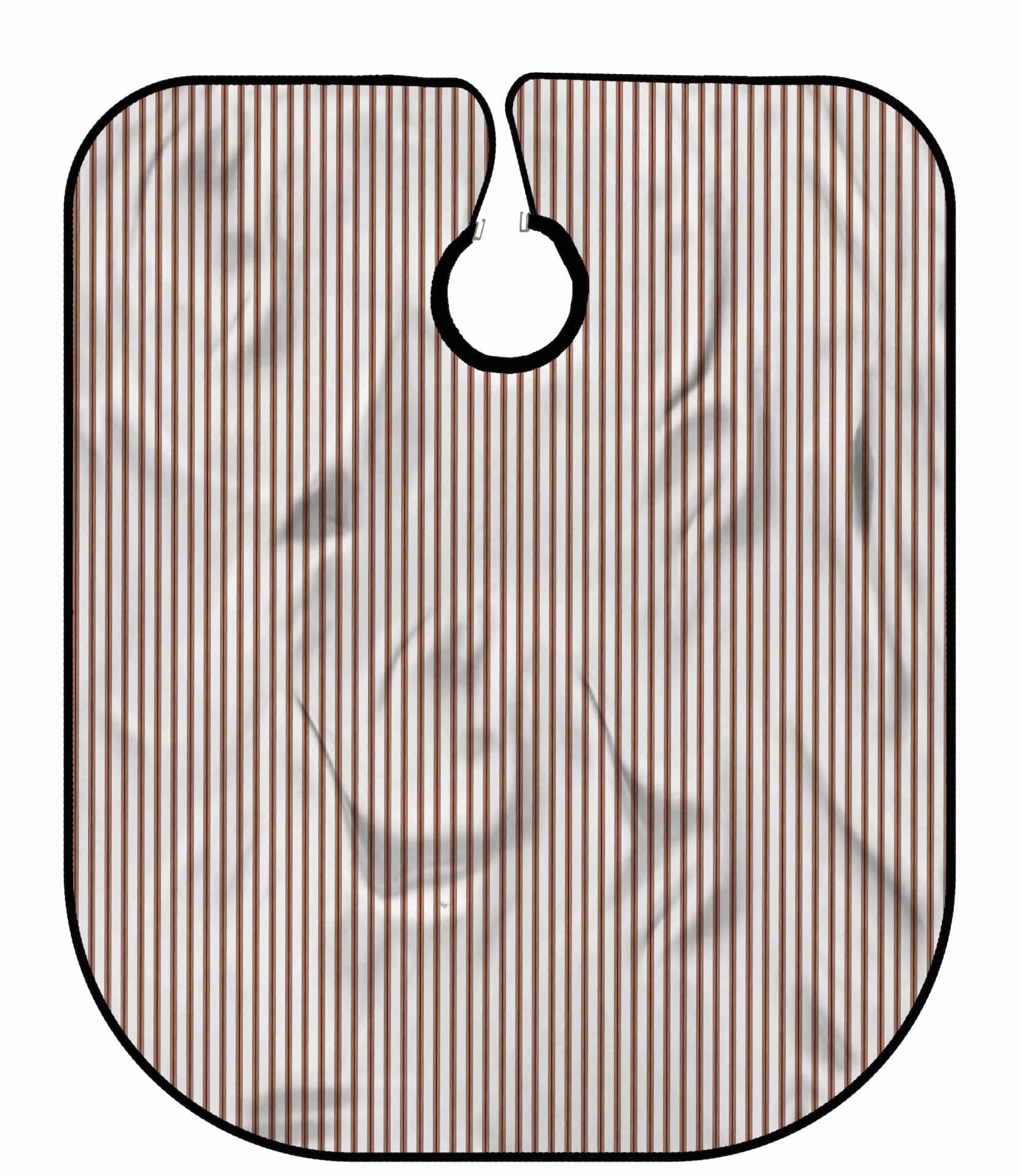 johnbarbersons 1 / Braun / Weiß gestreift / Metallhaken Verschluss Umhang  ohne Logo