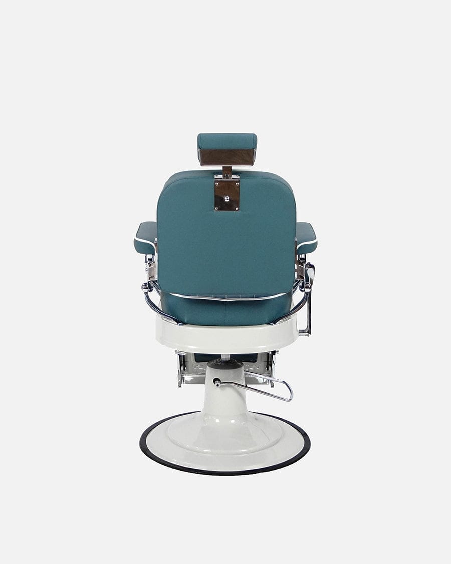 Blue barber outlet chair